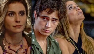 Luzia, Valentim e Karola em Segundo Sol (Foto: Reprodução)