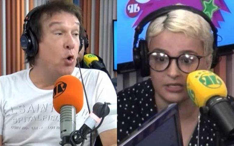 Emílio e Amanda discutindo ao vivo no Panico