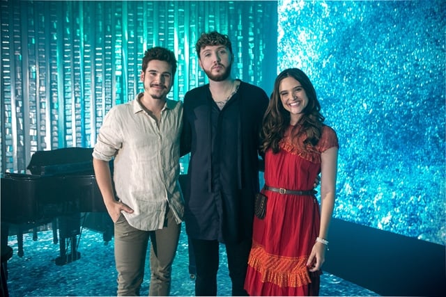 Nicolas Prattes, James Arthur e Juliana Paiva (Foto: Globo/Isabella Pinheiro)