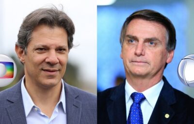 Imagem do post OPINIÃO | Enquanto Globo apoia implicitamente Haddad, Record explicita apoio a Bolsonaro
