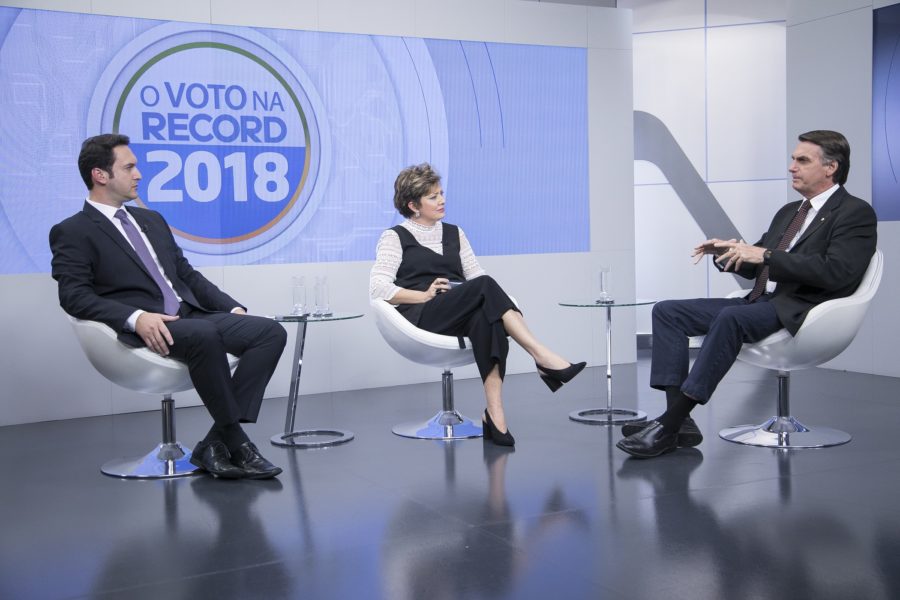 Jair Bolsonaro na Record TV (Foto: Reprodução)