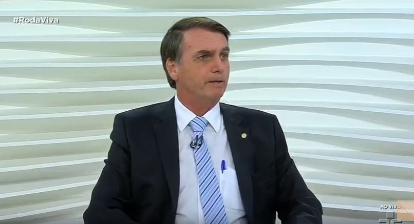 Bolsonaro quando esteve no Roda Viva (Foto: Divulgação)