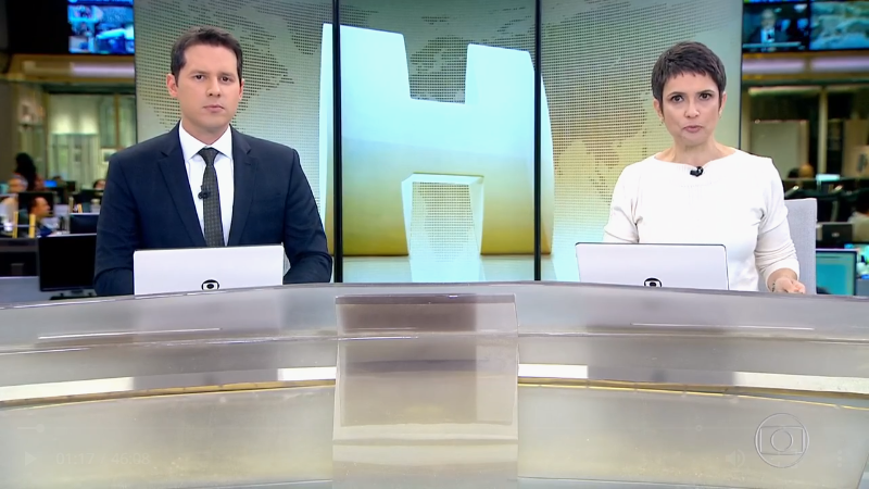 Dony De Nuccio e Sandra Annenberg no Jornal Hoje (Foto: Reprodução/Globo)