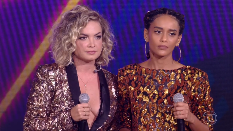 Lua Blanco e a apresentadora Taís Araújo no PopStar (Foto: Reprodução/Globo)