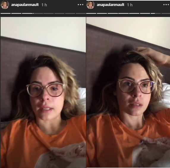 Ana Paula Renault em stories no Instagram. (Foto: Reprodução)