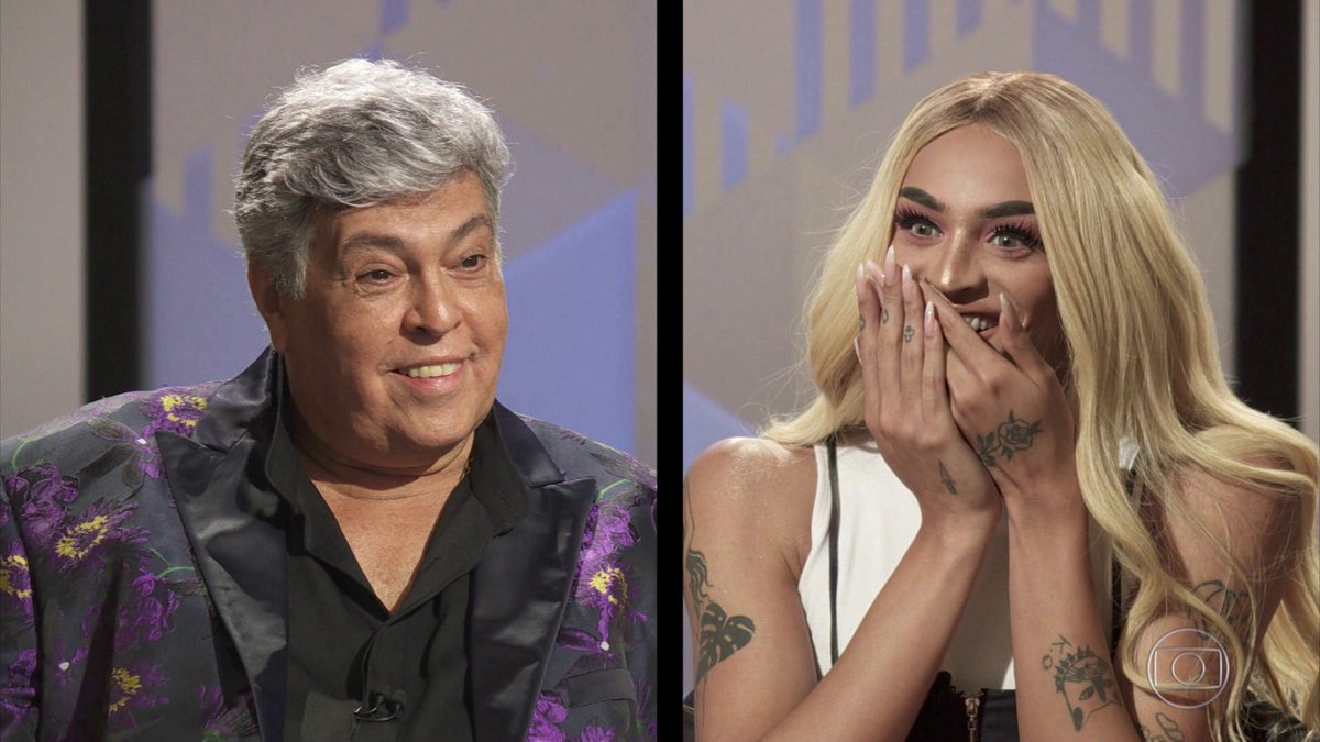 Sidney Magal e Pabllo Vittar estiveram no Fantástico (Foto: Reprodução/Globo)