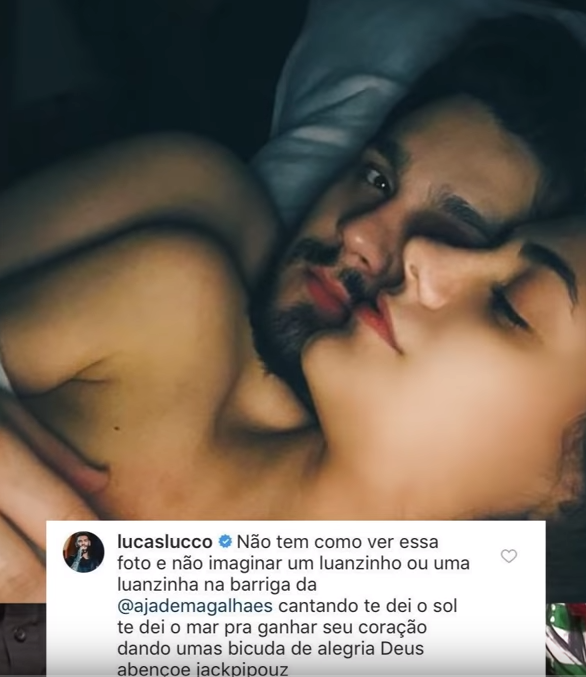 Foto de Luan Santana com namorada e comentário de Lucas Lucco (Foto: Reprodução)