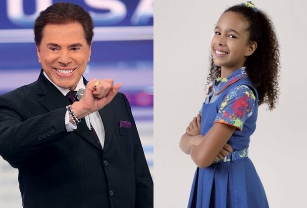 Julia Olliver e Silvio Santos (Foto: Reprodução)