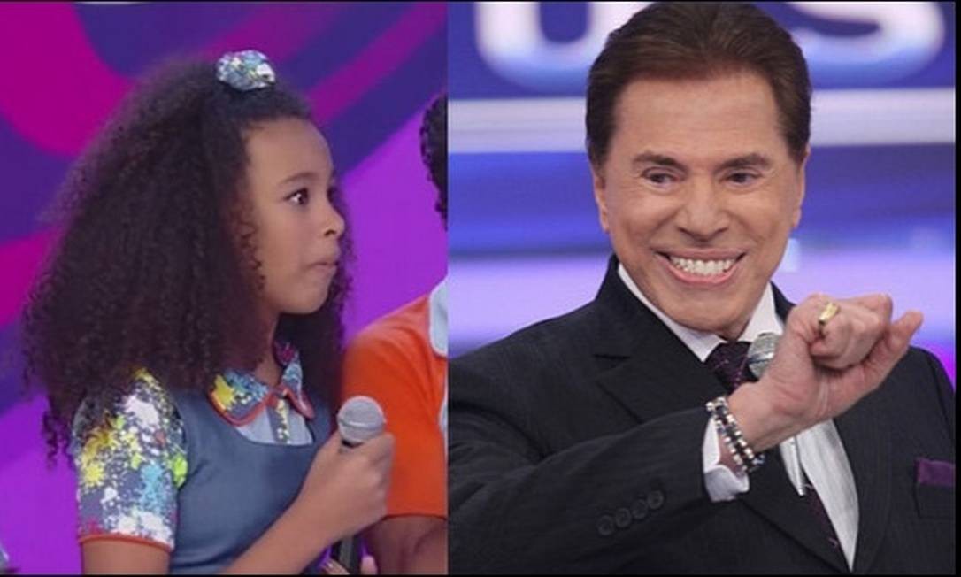 Julia Olliver e Silvio Santos (Foto: Reprodução)