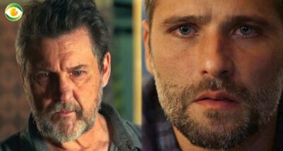 Egídio e Gabriel na novela O Sétimo Guardião (Foto: Montagem/TV Foco)