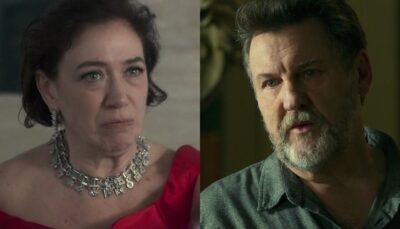 Valentina (Lília Cabral) e Egídio (Antonio Calloni) em O Sétimo Guardião
(Foto: Reprodução/Globo)