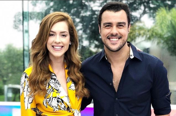 Sophia Abrahão e Joaquim Lopes no Vídeo Show (Foto: Reprodução/Globo)