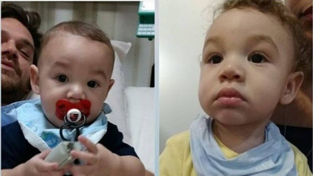 Pedro com 5 meses quando fez Valentim e agora, com 1 ano em Segundo Sol (Foto: Reprodução)