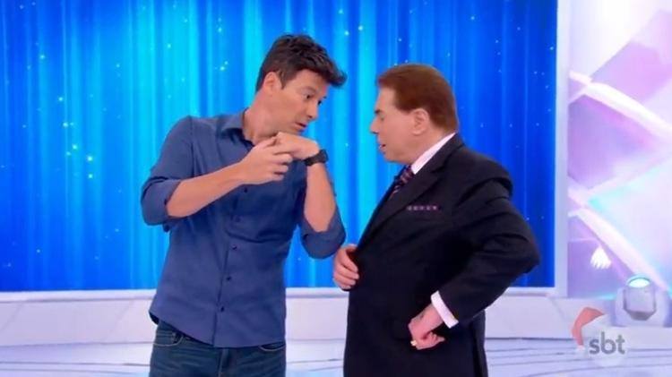 Rodrigo Faro e Silvio Santos no SBT (Foto: Reprodução/SBT)