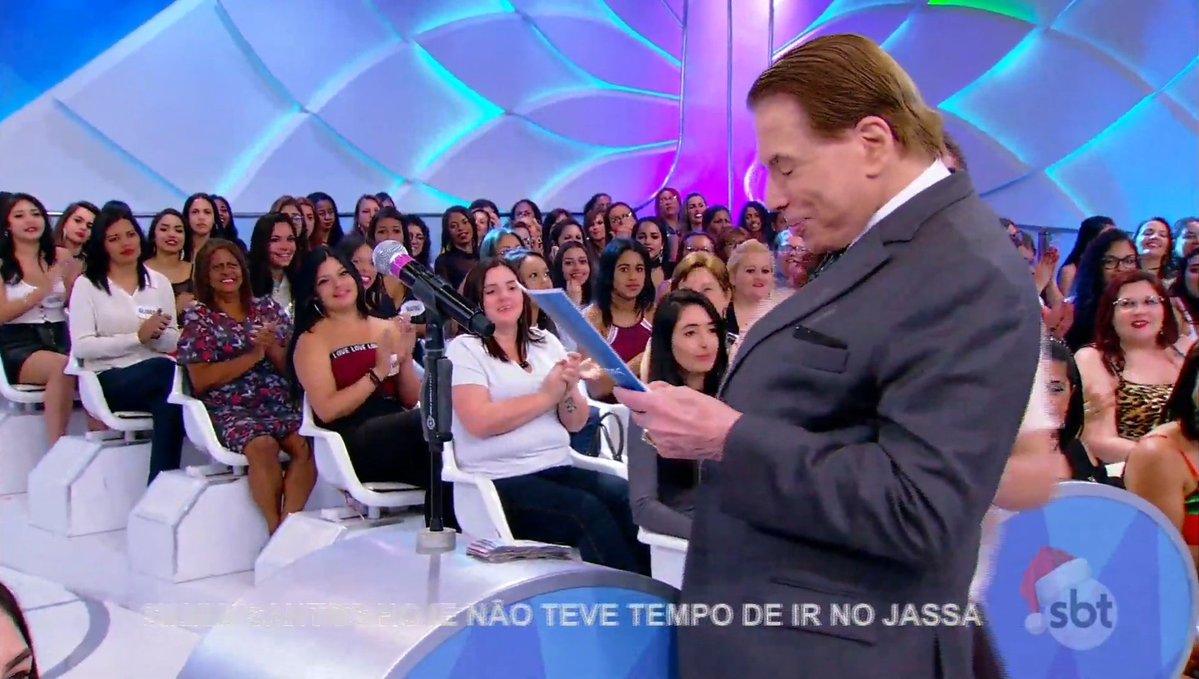 Silvio Santos no palco de seu programa no SBT (Foto: Reprodução)