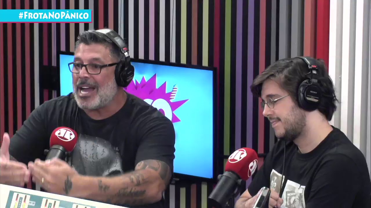 Alexandre Frota e o jornalista Joel Pinheiro da Fonseca (Foto: Reprodução/YouTube)