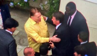 Silvio Santos recebe Bolsonaro em sua casa (Foto: Reprodução)