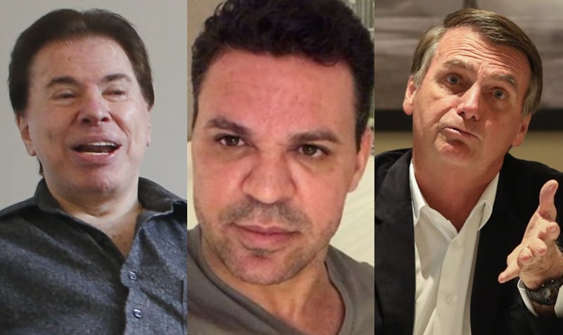 Silvio Santos, Eduardo Costa e Jair Bolsonaro (Foto: Reprodução)