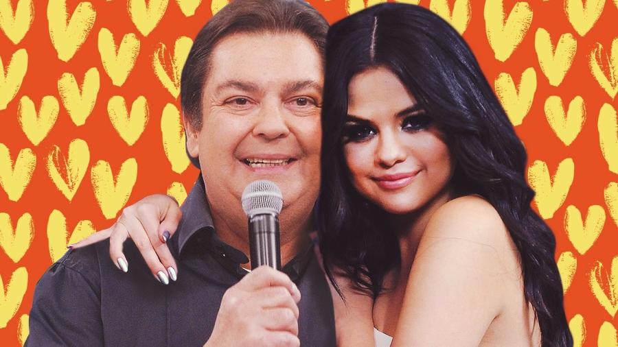 Faustão e Selena Gomez (Foto: Divulgação)