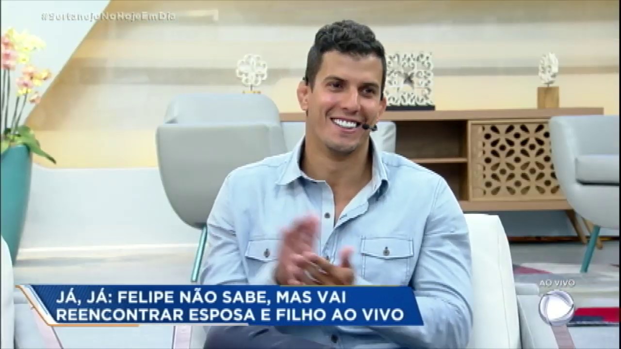 Felipe Sertanejo, eliminado de A Fazenda, no Hoje em Dia (Foto: Reprodução)