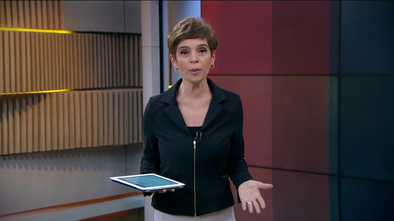 A jornalista Renata Lo Prete comanda o Jornal da Globo (Foto: Reprodução/Globo)