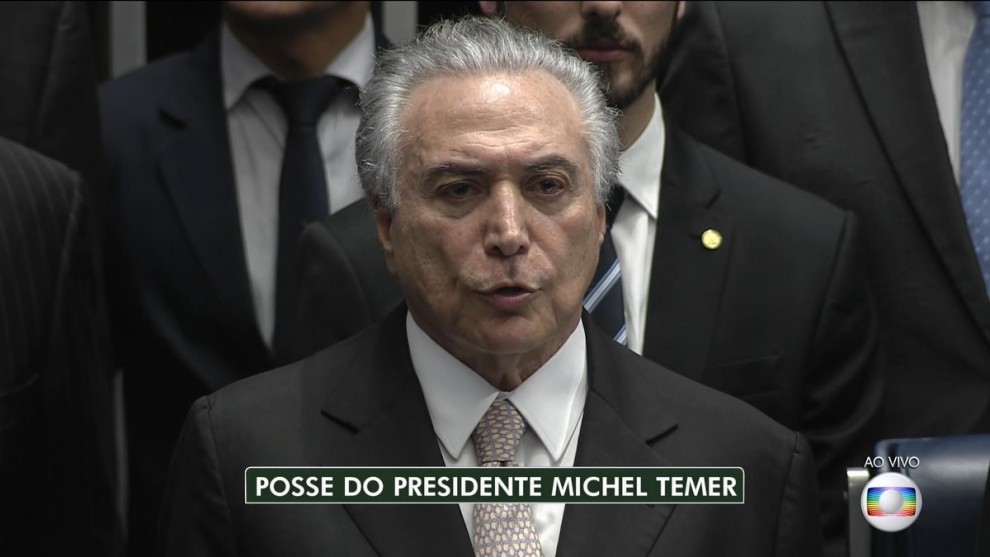 Michel Temer foi empossado como presidente em 2016 (Foto: Reprodução/Globo)