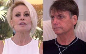 Ana Maria Braga e Jair Bolsonaro na Globo (Foto: Reprodução)