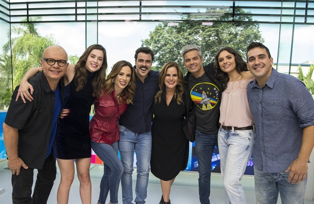 Apresentadores na comemoração de 35 anos do Vídeo Show (Foto: Globo/Estevam Avellar)