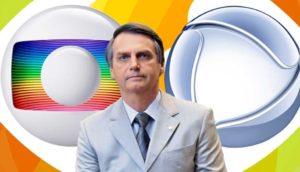 Bolsonaro no meio da guerra entre a Globo, Record e SBT (Foto: Montagem/TV FOCO)