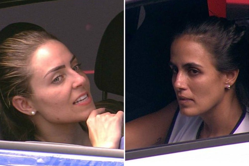 Paula e Carol estão há mais de 18 horas disputando Prova de Resistência — (Foto: TV Globo)