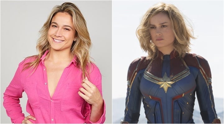 Fernanda Gentil é comparada a Brie Larson, protagonista de Capitã Marvel. (Foto: Montagem/Reprodução)