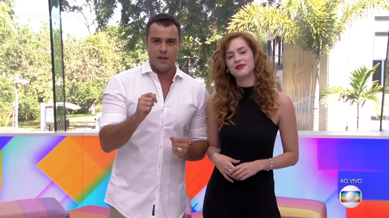 Joaquim Lopes e Sophia Abrahão no último Vídeo Show (Foto: Reprodução/Globo)