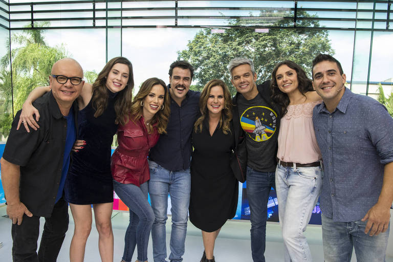 Vídeo Show 35 anos: Monica Iozzi, Renata Ceribelli, Otaviano Costa, Sophia Brahao (Foto: Reprodução)