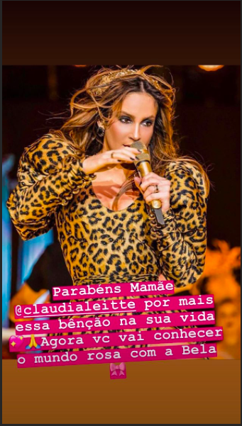 Ticiane Pinheiro faz homenagem a mais nova gravida da vez, Claudia Leitte. (Foto: Reprodução Instagram)