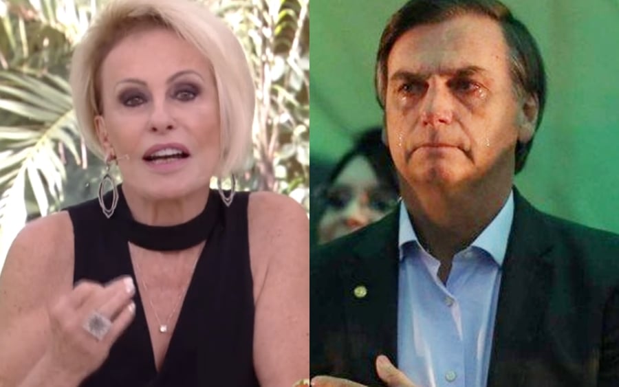 Ana Maria Braga e Jair Bolsonaro na Globo (Foto: Reprodução)