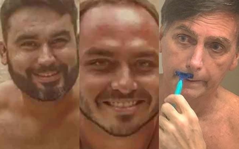 Jair Bolsonaro, o filho e o primo do filho (Foto: Reprodução)