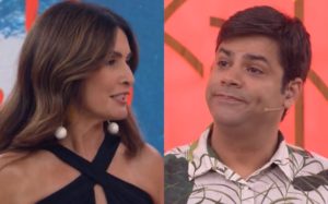 Fátima Bernardes e Lair Rennó se despediram mais cedo na Globo (Foto: Reprodução)