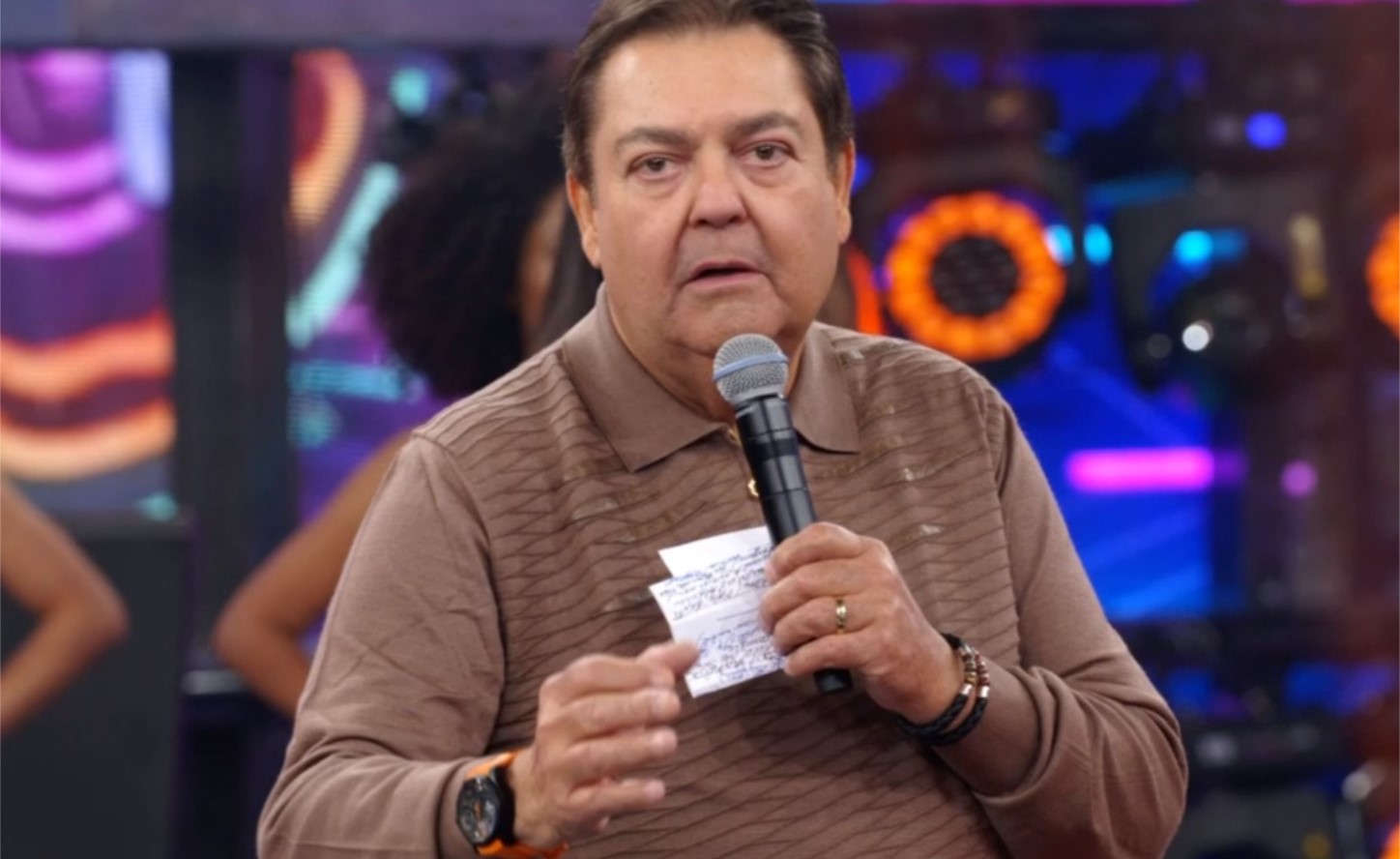 Faustão no comando de seu programa na Globo (Foto: Reprodução)