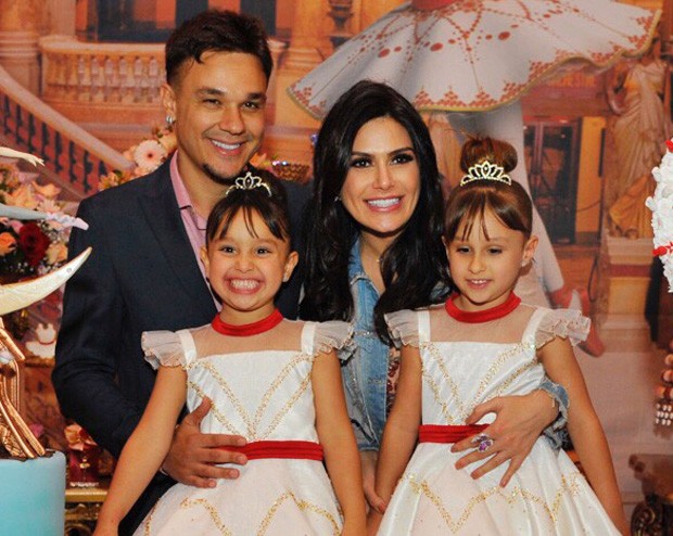 Vestidas de noivas, filhas do cantor Leandro, do grupo KLB, roubam a cena  em festa junina - TV Foco