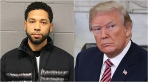 Donald Trump comentou prisão do ator Jussie Smollett. (Foto: Montagem/Reprodução)