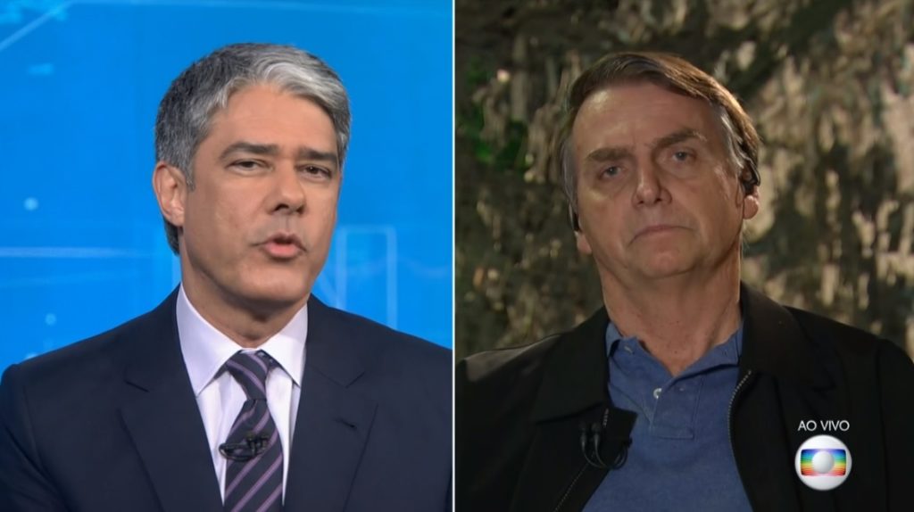 William Bonner já entrevistou Jair Bolsonaro duas vezes na Globo (Foto: Reprodução)