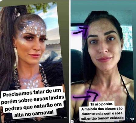 Antes e depois da fantasia da atriz da Globo (Foto: Reprodução)