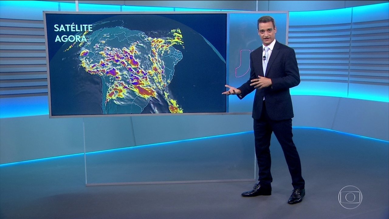 Ele faz a previsão do tempo do Jornal Nacional da Globo (Foto: Reprodução)