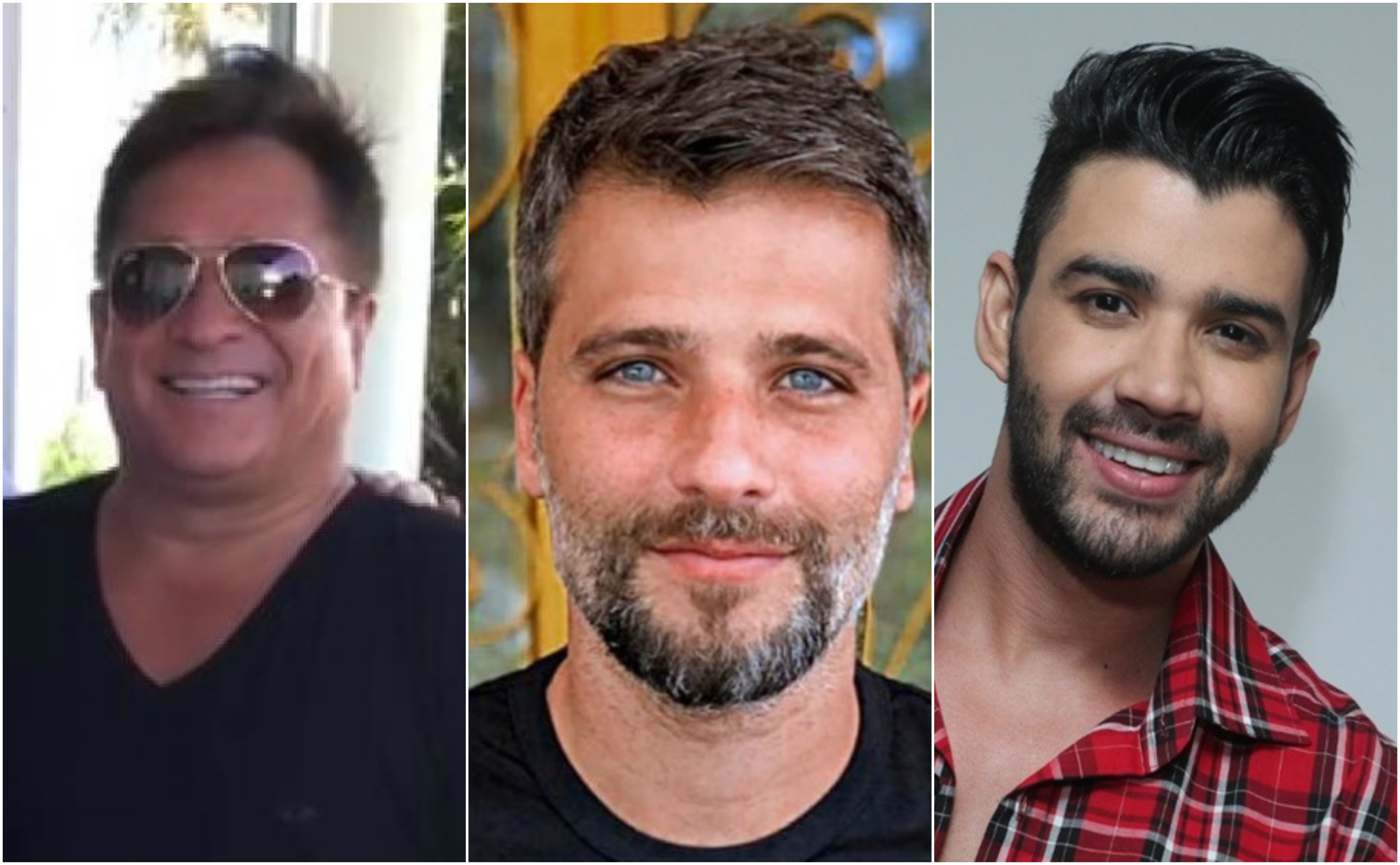 Leonardo, Bruno Gagliasso e Gusttavo Lima (Foto: Montagem/TV Foco)