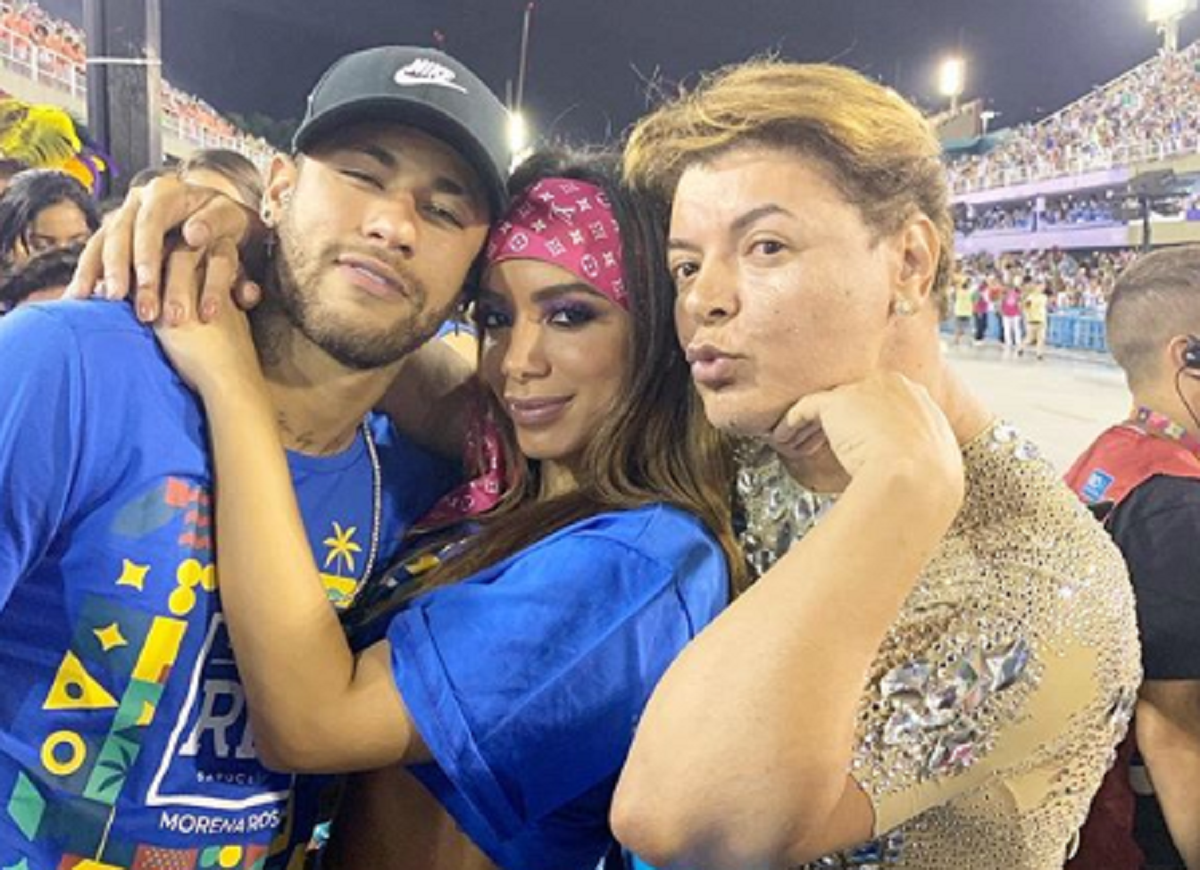 Neymar, Anitta e David Brazil durante o Carnaval (Foto: Reprodução/Instagram)