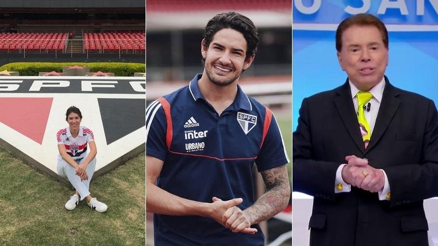 Alexandre Pato, Rebeca Abravanel e Silvio Santos (Foto: Divulgação)