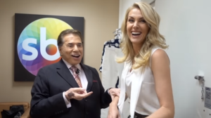 Silvio Santos recebeu Ana Hickmann no SBT. (Foto: Reprodução)