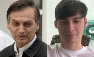 Jair Bolsonaro e o filho mais novo (Foto: Reprodução)