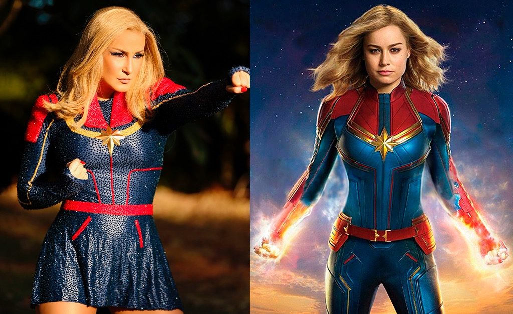 Claudia Leitte vira Capitã Marvel no primeiro dia de Carnaval de Salvador || Créditos: Divulgação