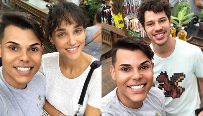 Fã junto com Débora Nascimento e José Loreto (Foto: Reprodução/Instagram)